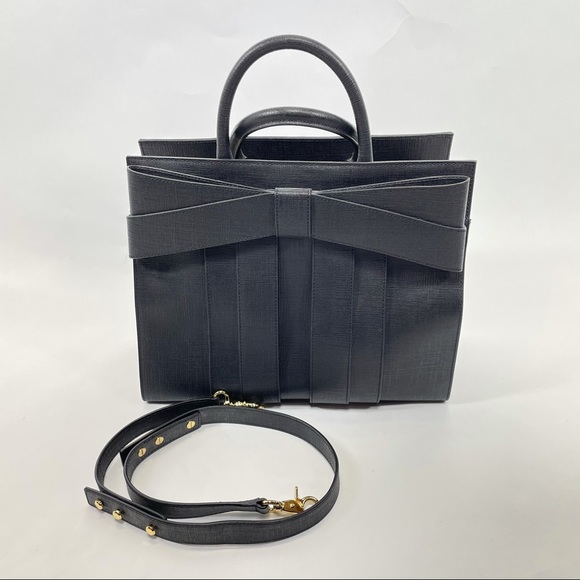 Zac Posen Handbags - Zac Posen Shirley Bow Satchel Large Black